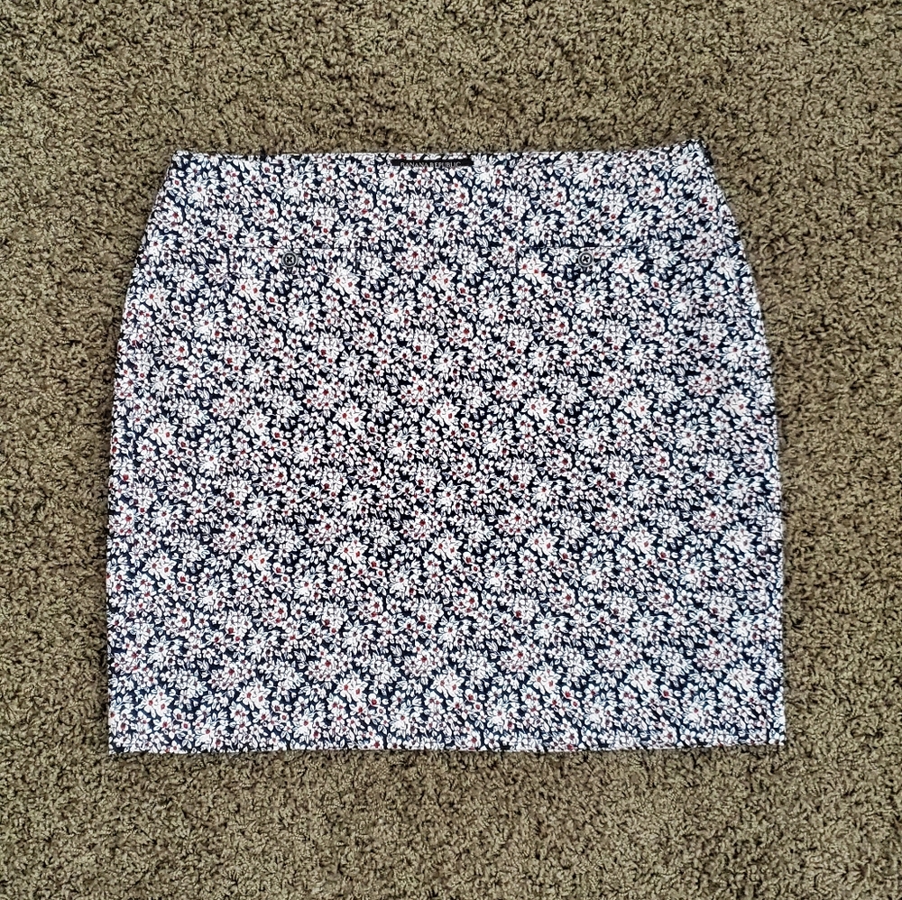 Banana Republic Navy Floral Mini Skirt